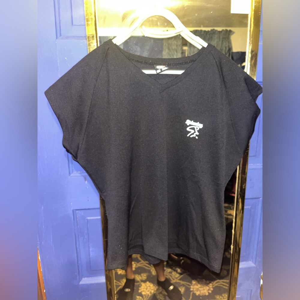 Cycling Black Relaxed Cap Sleeve Tee